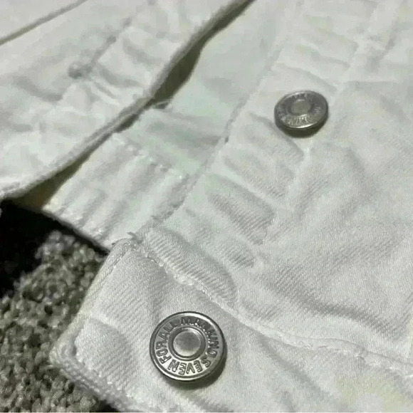 Girls 7 FOR ALL MANKIND White Sleeveless Denim Jean Button Vest - Size Large - Picture 2 of 9